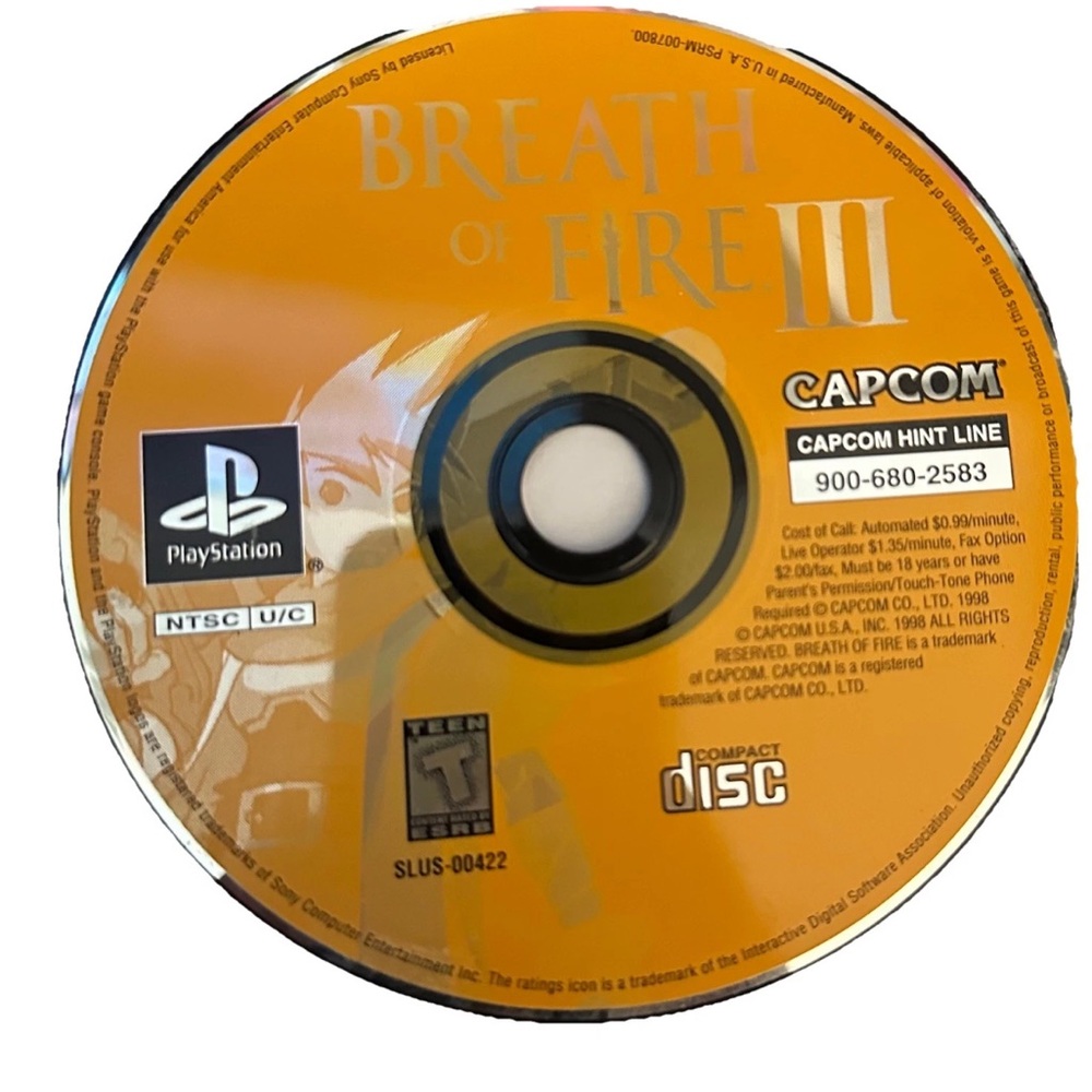 Breath of Fire III PlayStation 1- Disc only! (1998)